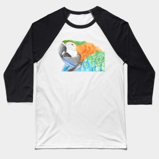 Harlequin hybird macaw watercolor - bird painting Baseball T-Shirt